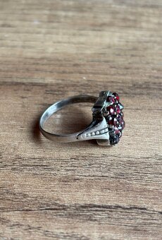 Strieborný prsteň - cesky granat - 3