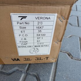 Predám Aludisky Verona VW 5X100,7JX16 ET35 - 3