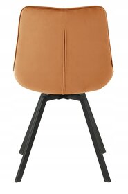 Čalúnená otočná stolička LAPO - škoricová farba/bežová farba - 3