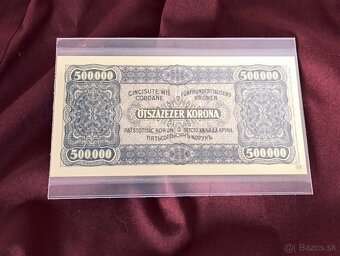 Predám zberateľskú repliku bankovky – 500 000 Korona (Maď - 3