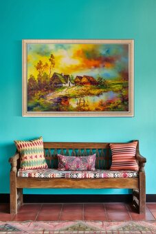 Dedina , Almut Pusch-Drescher, olej na plátne, 990 × 690 mm - 3