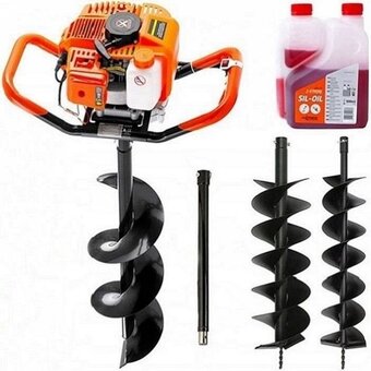 Motorový pôdny zemný vrták jamkovač s príslušenstvom - 3