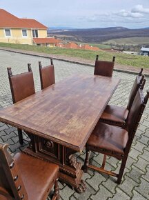 Starožitný nábytok/ pribornik/ stôl/ stoličky - 3