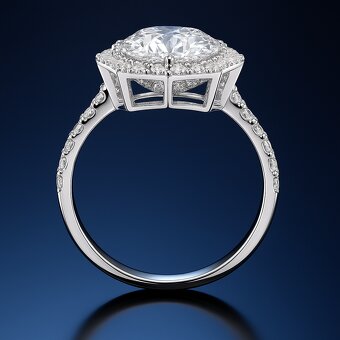 Luxusný zásnubný 4.3ct diamantový prsteň z bieleho zlata - 3