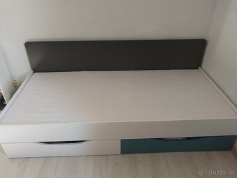 Detská/študentská postel s uloznymi priestormi a s matracom - 3
