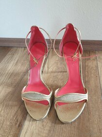 Zlaté kožené sandále - veľkosť 36 - 3