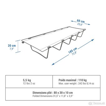 Kempingové lôžko Camp Bed Basic 60 cm 1 osoba - 3