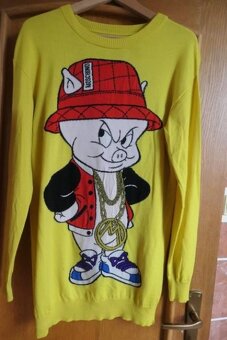 LOVE MOSCHINO original jedinecny, luxusny dlhsi sveter - 3