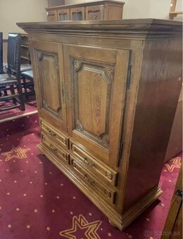 Komoda, masív, bazar, nepoškodená, policovy ulozny priestor, - 3