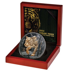 Rok tygra - černo stříbrná mince 5 Oz- Niue 2022 - 3