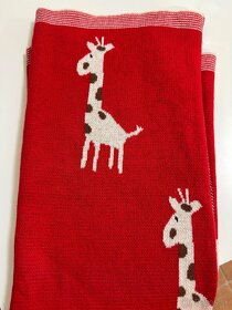 Krásna červená deka s motívom zebry pre detičky, Nová - 3