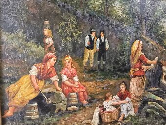 Starožitný obraz maľba na dreve - 3