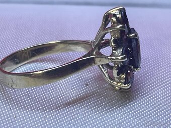 zlaty dámsky prsteň Český granát - 3