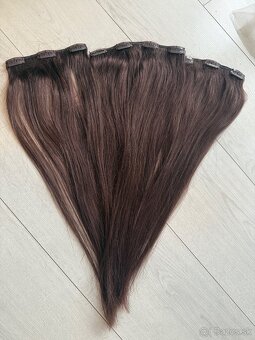 Clip in vlasy - gaštanová hnedá - 3