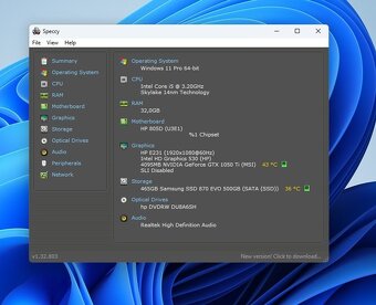 HP ProDesk 600 G2 SFF, i5-6500, 32GB RAM, GTX 1050ti LP - 3