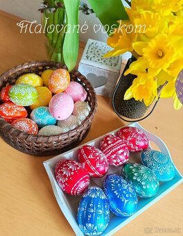 Veľkonočné vajíčka - maľované voskom. Maľované kraslice - 3