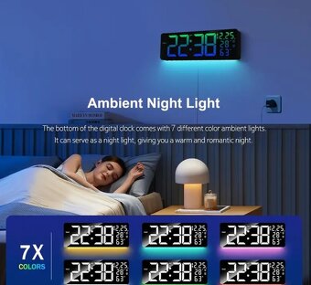Digitálne hodiny nástenné RGB 42cm - 3