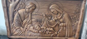 Drevený obraz Svätá rodina 62×37cm hrubka 4 cm - 3