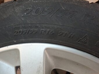 Predám 16" Peugeot ALU disky obuté na zimných pneu - 3