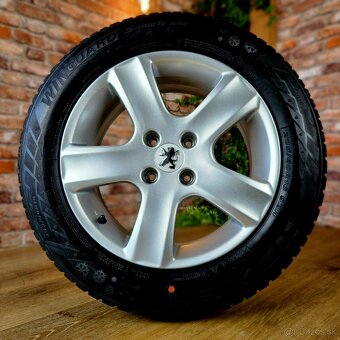 Alu R16 4x108 orig. PEUGEOT + ako nové zimné 205/60R16 - 3