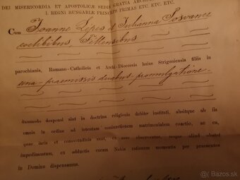 Vzácny historický cirkevný dokument – Dišpenz na manželstvo, - 3