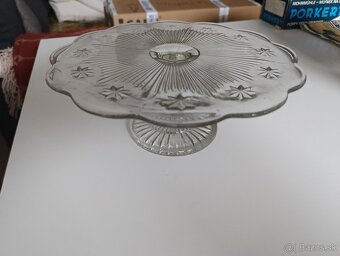 Predám sklenený podnos na stopke - 3