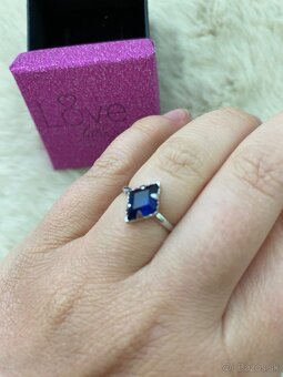 Zlaty prsten Love Little jewelry s modrym zirkonom - 3