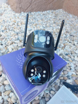 VONKAJŠIA SOLÁRNA KAMERA WIFI DVOJITÁ IP OTOČNÁ SMART 4K ICS - 3