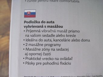 Masážna podložka do auta s vyhrievaním- nepoužívaná - 3