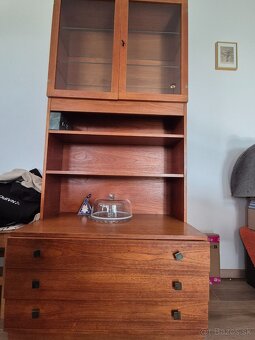 Retro nábytková stena – mid-century modern, Švédsko, teak - 3