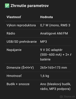 Predám analógové rádio AM/FM/ USB/ SD - 3