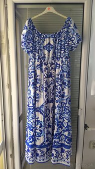 Dámske šaty bielo modré XL nové - 3
