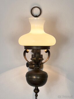 Starožitna Nastena mosadzna lampa - 3
