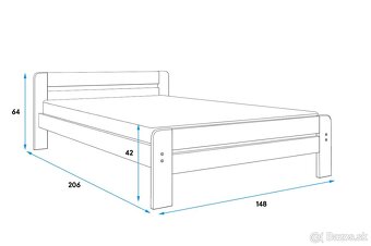 Manželská posteľ 140x200 cm GRAFIT + matrac - 3