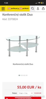 Konferenčný stolík duo sklenený - 3