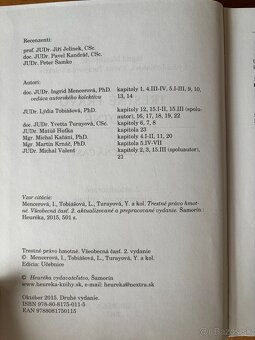 Kniha Trestné právo hmotné - Všeobecná časť (I. Mencerová) - 3