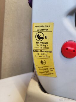 Predám detskú autosedačku Britax Romer Advansafix 3 fialovú - 3