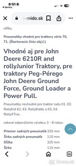 Náhradné kolesa na traktor John deere - 3