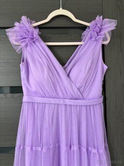 Fialové spoločenské šaty 36/S - 3