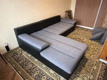 Rohová rozkladacia sedacia súprava - výborný stav - 3