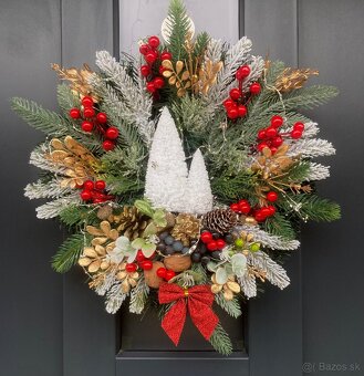 Vianočný veniec na dvere s LED podsvietením vianočný dekor - 3