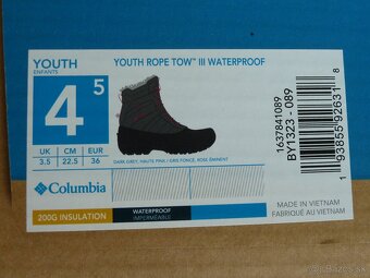 Dievčenská zimná obuv Columbia - vel. 36 EU - 3
