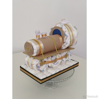 originálny darček pre bábätko - plienková torta - 3