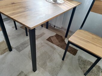 Jedálenský stôl a stoličky dub artisan - 3