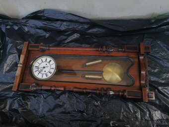 Predám starožitné  2- závažové nástenné hodiny - 3