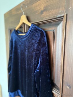 H&M Modra zamatová mikina č.S - 3