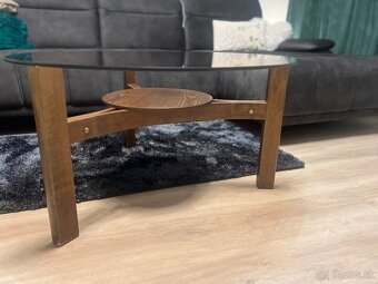 Konferenčný stolík tmavohnedý 90cm priemer - 3