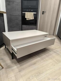 Moderný nový konferenčný stôl so šuflíkom vo farbe kašmír - 3