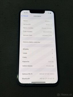 Predám Apple iPhone 13 Mini 128GB Blue Bez známky - 3
