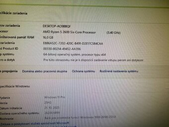 Herný počítač Ryzen 5 2600 / 16 GB / GTX 1060 6 GB / SSD+HDD - 3